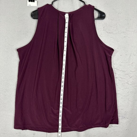 Susan Lawrence Womens Blouse Purple Pullover Sleeveless Plus Size 2X - Picture 10 of 11